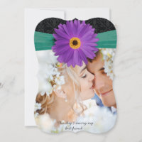 Photo Damask Lilac Emerald Gerber Daisy Wedding