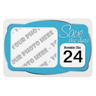 Photo & Date Light Blue "Save the Date" 4x6 Magnet