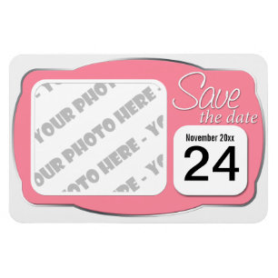 Photo & Date Pink "Save the Date" 4x6 Magnet