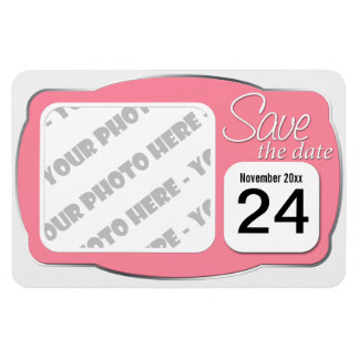 Photo & Date Pink "Save the Date" 4x6 Magnet