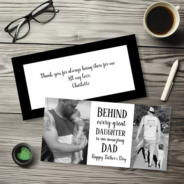 Photo Daughter Quote Father's Day Card (Father's Day Personalized Photo Daughter Quote)