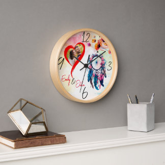 Photo Design with Customised Name Wall Clock