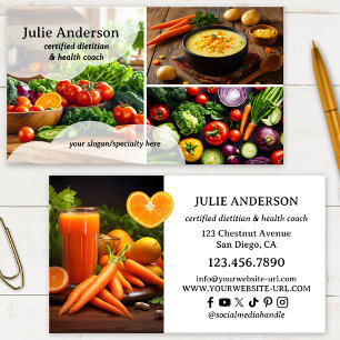 Photo Dietitian Nutritionist Health Coach Business Card