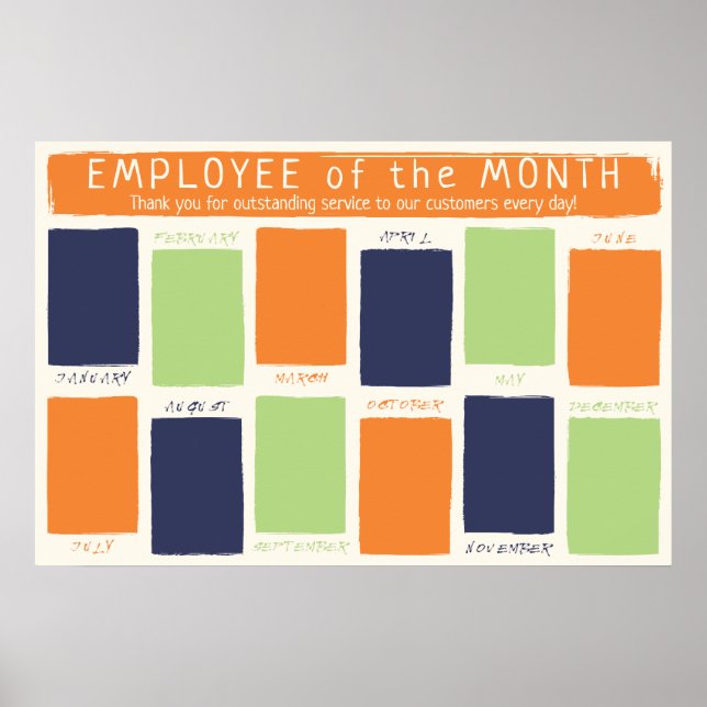 Photo display employee of the month recognition poster (Front)
