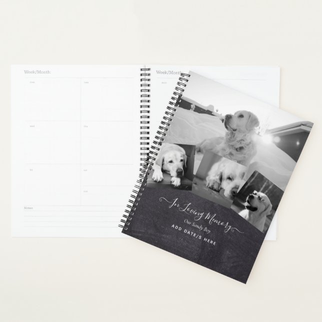 PHOTO Dog Memorial Gift- Pet Loss Keepsake Collage Planner (Display)
