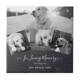 PHOTO Dog Memorial Gift- Pet Loss Keepsake Collage Tile