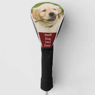 Photo Dog Personalized Best Dog Dad Ever Red White Golf Head Cover