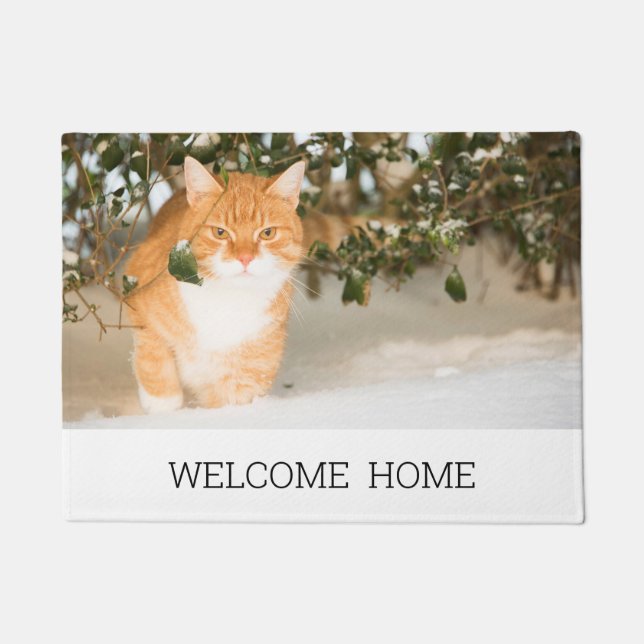 Photo dog puppy welcome home doormat (Front)