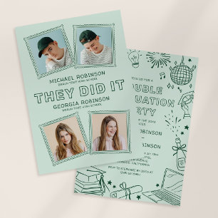 Photo Doodle Joint Graduation Invite Announcement