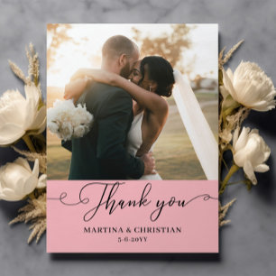 Photo Dusty Pink Wedding  Thank You Card