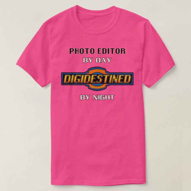 photo editor by day Digidestined by night Digimon  T-Shirt (Design Front)