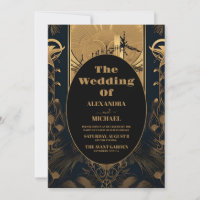 Photo Elegant Art Deco Peacocks Wedding