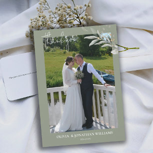 Photo Elegant Botanical Wedding ThankYou Card