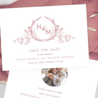 Photo, Elegant Burgundy Monogram Wedding