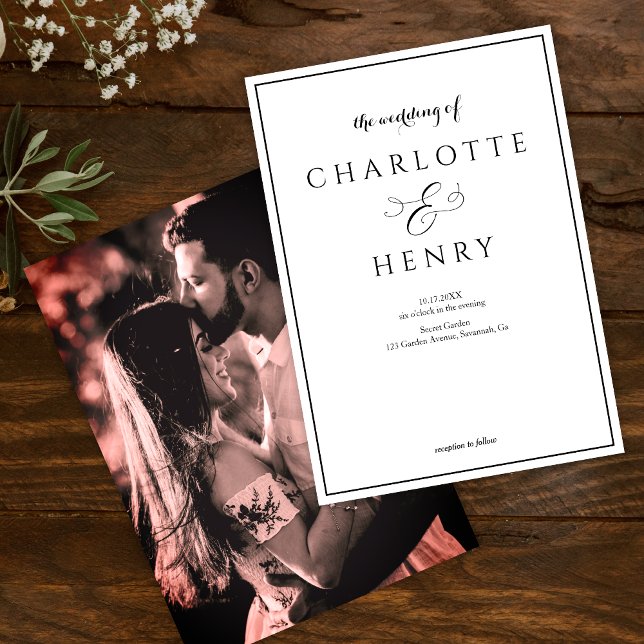 Photo Elegant Callighraphy Script  Wedding  Invitation (Creator Uploaded)