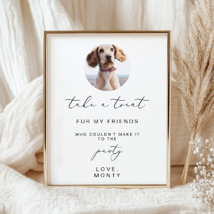 Photo Elegant Calligraphy Pet Favour poster sign