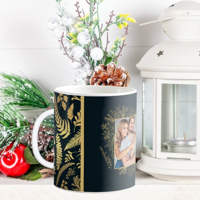 Photo Elegant Green and Gold Christmas Coffee Mug (Creator Uploaded)