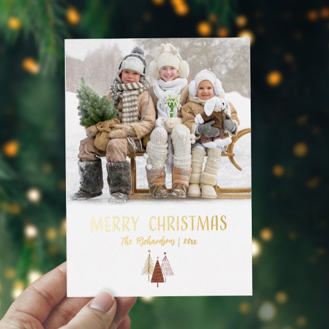 Photo Elegant Merry Christmas Script Gold Modern (Creator Uploaded)