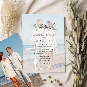  Photo, Elegant, Modern Calligraphy Wedding Invitation