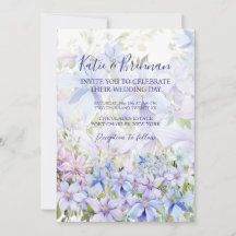 Photo Elegant Periwinkle Clematis QR Code Wedding