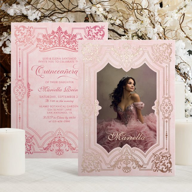 Photo Elegant Pink Crown Tiara Royal Quinceanera  (Creator Uploaded)