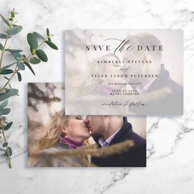 Photo elegant script simple modern wedding save the date (Creator Uploaded)