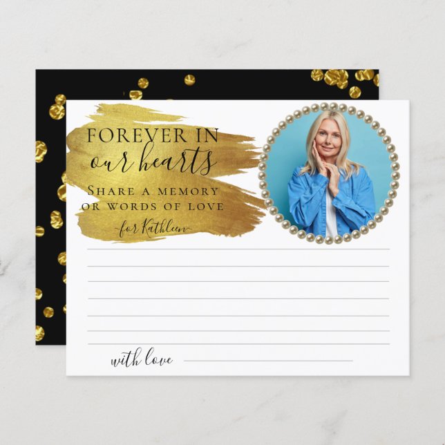 Photo Elegant Share a Memory Funeral Card (Front/Back)