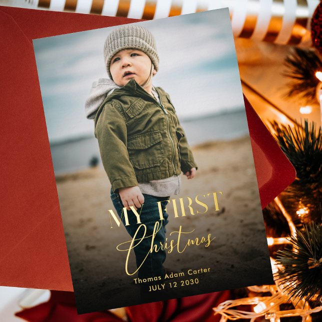 Photo Elegant Simple My First Christmas  (Creator Uploaded)