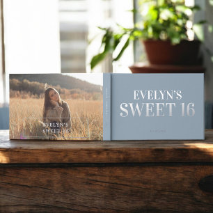 Photo Elegant Simple Sweet 16 Guest Book