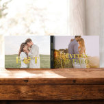 Photo Elegant Simple Wedding Guest Book<br><div class="desc">Introducing our elegant and minimalist wedding guest book. The couple's names in elegant signature-style script in real foil overlay your photo on the cover. On the back,  add another photo for a personal touch.</div>