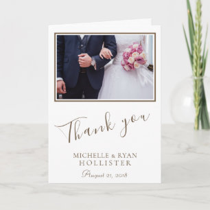 Photo Elegant Thank you Wedding Custom Photo Card