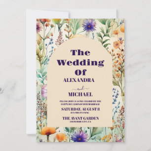 Photo Elegant Watercolor Wildflowers Wedding Invitation