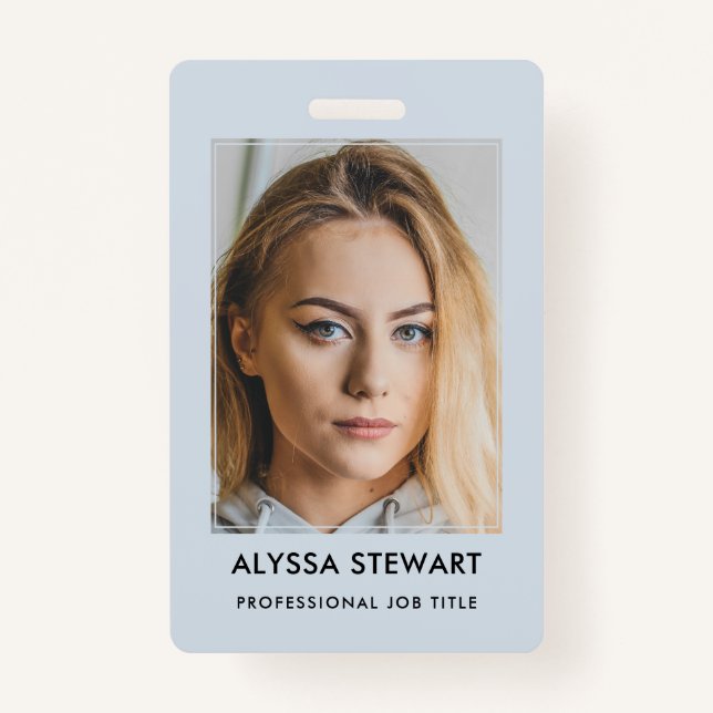 Photo Employee Business ID Soft Navy Staff Badge ID Badge (Front)