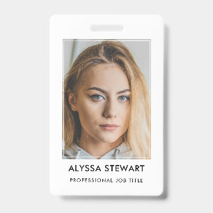 Photo Employee Business ID White Staff Badge