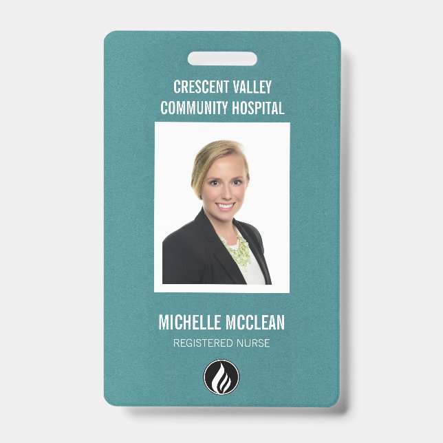 Photo Employee Custom Health Professional ID Badge (Front)