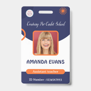 Photo Employee Logo or QR CODE Security Badge ID Badge