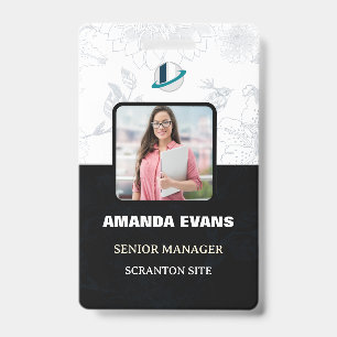 Photo Employee Logo or QR CODE Security Cornsilk ID Badge