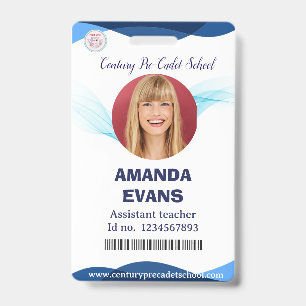 Photo Employee Logo or QR CODE Security ID Badge