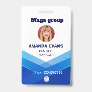Photo Employee Logo or QR CODE Security ID Badge