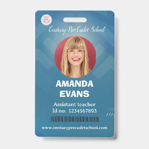 Photo Employee Logo or QR CODE Security ID Badge
