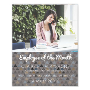 Photo employee of the month award certificate print