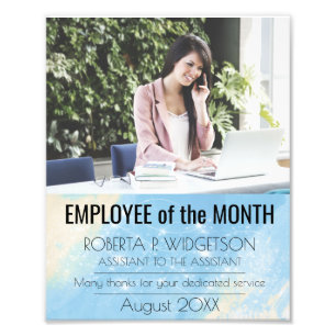 Photo employee of the month faux sparkle print