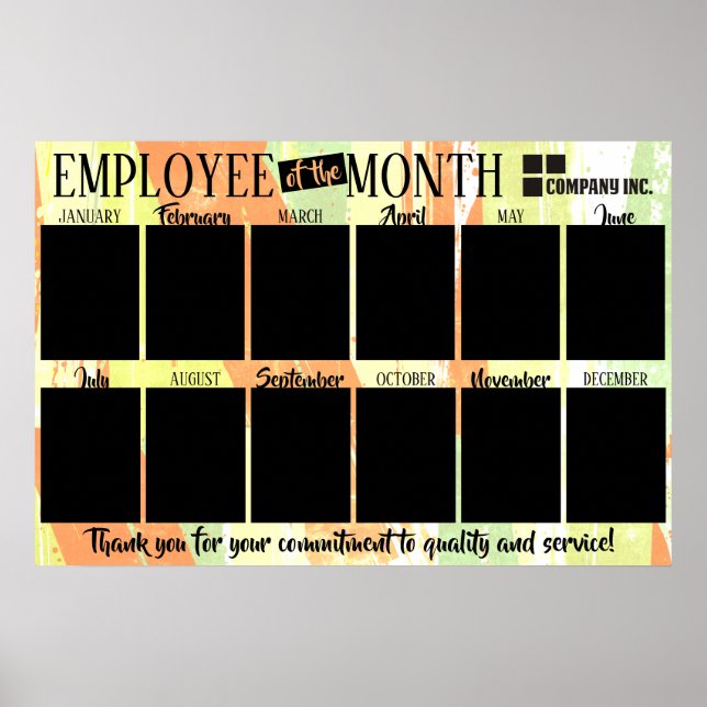 Photo employee of the month recognition display poster (Front)
