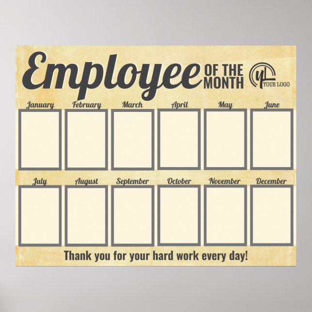 Photo employee of the month recognition display poster (Front)