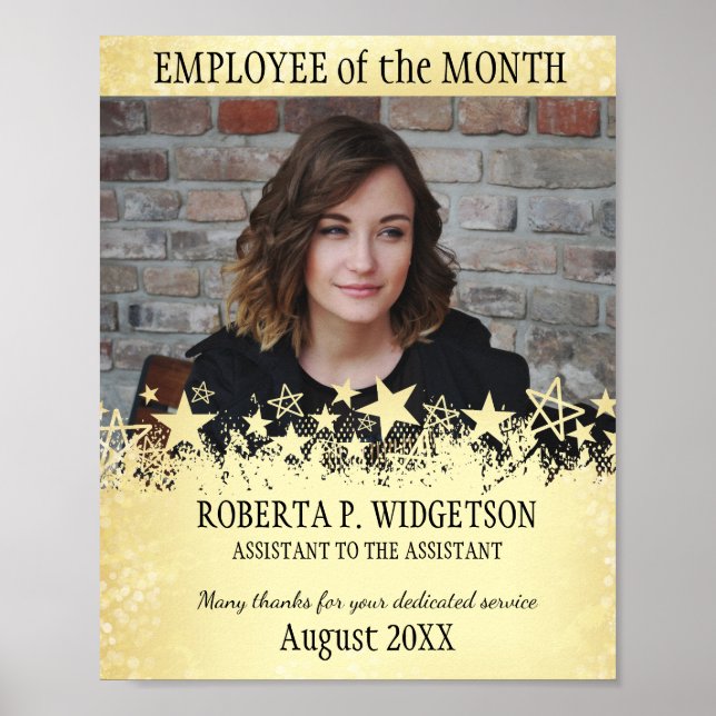 Photo employee of the month ROCK STAR GOLD Poster (Front)