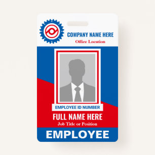 Photo Employee Tricolor Any Color Template ID ID Badge