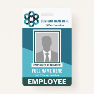 Photo Employee Tricolor Any Color Template ID ID Badge