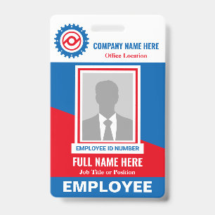 Photo Employee Tricolor Any Colour Template ID Badge