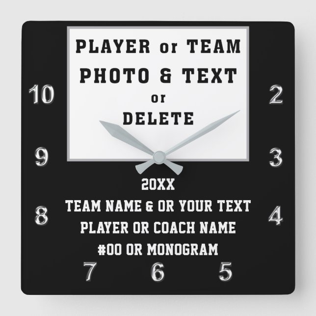 Photo, End of Season Gifts, Black White, Any Colou Square Wall Clock (Front)