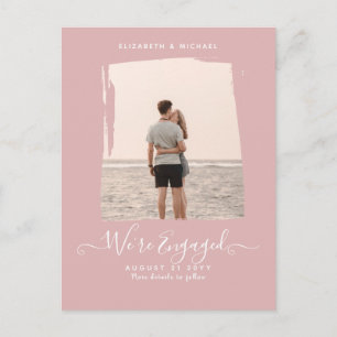 PHOTO Engagement Announcement Dusty pink Postcard